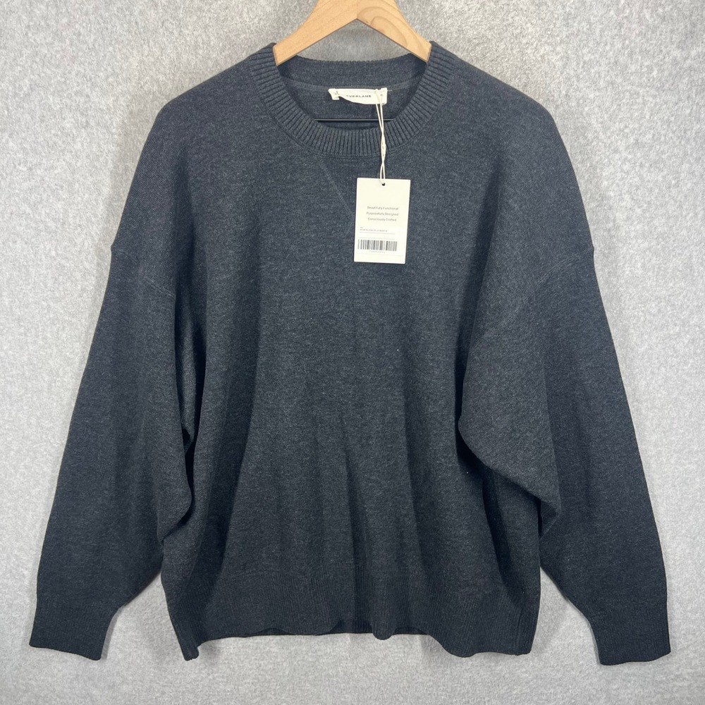 Everlane Sweater Mens XL Dark Grey Wool Cotton Blend Crewneck NWT Read